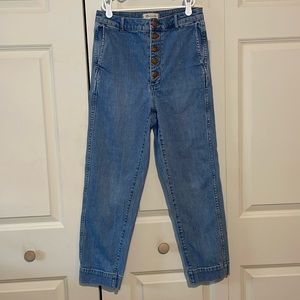 Madewell, Button Up, Straight Leg, Medium Wash Jeans. Size 28